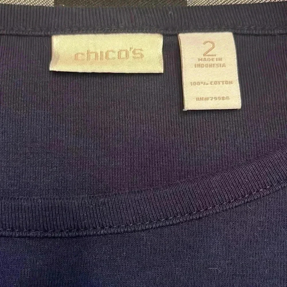 Chicos size Large Navy blue top cotton - Picture 4 of 4